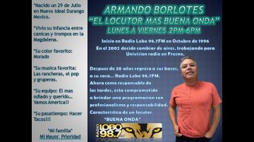 Armando Borlotes 2-6PM